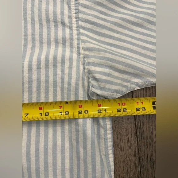 Jack&Jones Men's Button Up Striped Short Sleeve Shirt - Blue - Picture 9 of 9